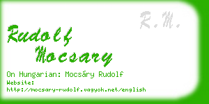 rudolf mocsary business card